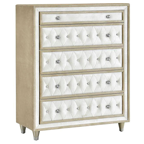 Antonella Ivory / Camel 5-piece California King Bedroom Set from Coaster - Luna Furniture