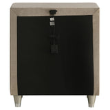 Antonella Ivory and Camel Upholstered 3-Drawer Nightstand from Coaster - Luna Furniture