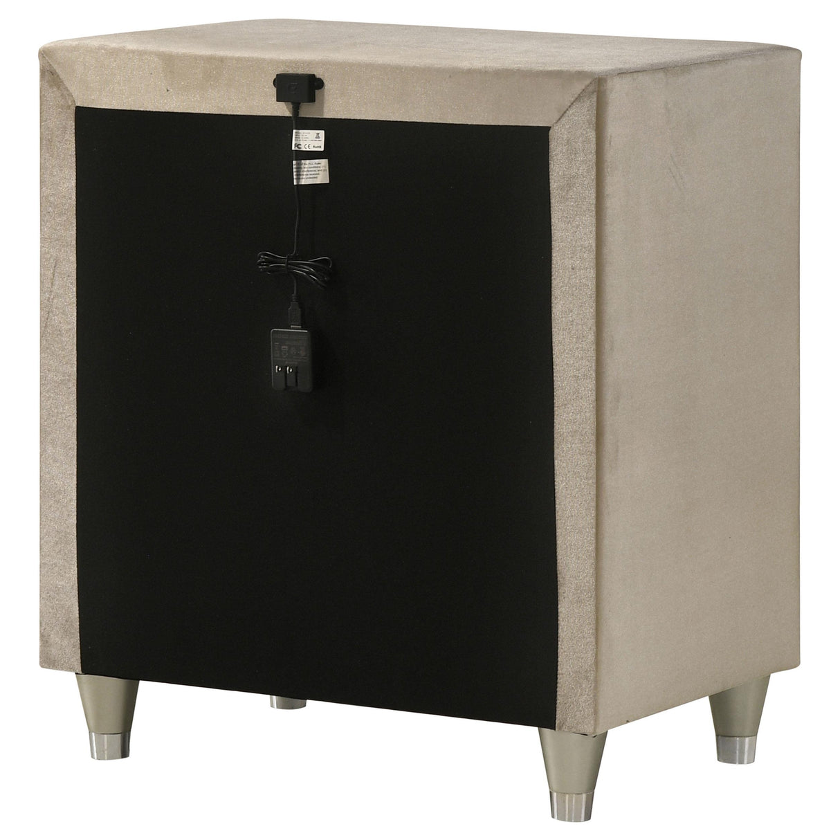 Antonella Ivory and Camel Upholstered 3-Drawer Nightstand from Coaster - Luna Furniture