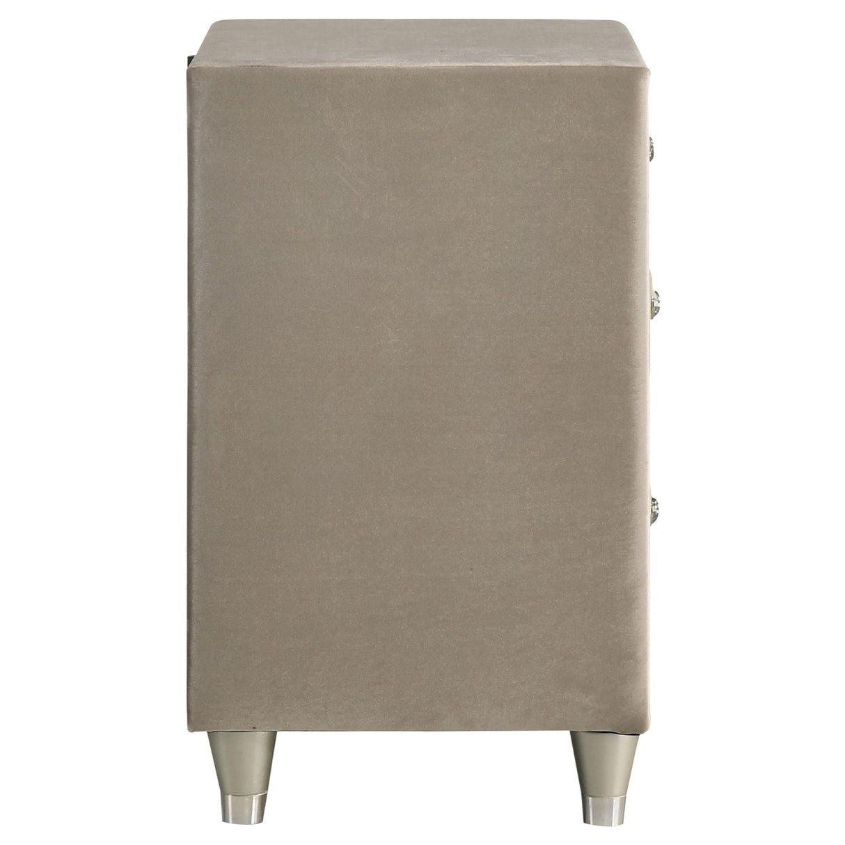 Antonella Ivory and Camel Upholstered 3-Drawer Nightstand from Coaster - Luna Furniture