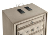 Antonella Ivory and Camel Upholstered 3-Drawer Nightstand from Coaster - Luna Furniture