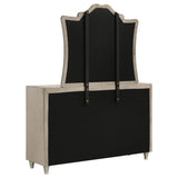 Antonella Ivory and Camel Upholstered 7-Drawer Dresser with Mirror from Coaster - Luna Furniture