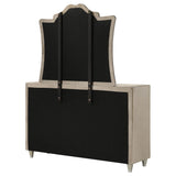 Antonella Ivory and Camel Upholstered 7-Drawer Dresser with Mirror from Coaster - Luna Furniture
