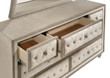 Antonella Ivory and Camel Upholstered 7-Drawer Dresser with Mirror from Coaster - Luna Furniture
