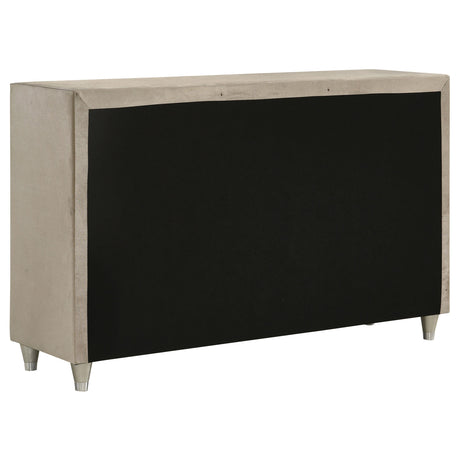 Antonella Ivory and Camel Upholstered 7-Drawer Dresser from Coaster - Luna Furniture