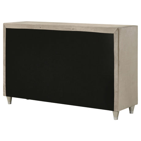 Antonella Ivory and Camel Upholstered 7-Drawer Dresser from Coaster - Luna Furniture