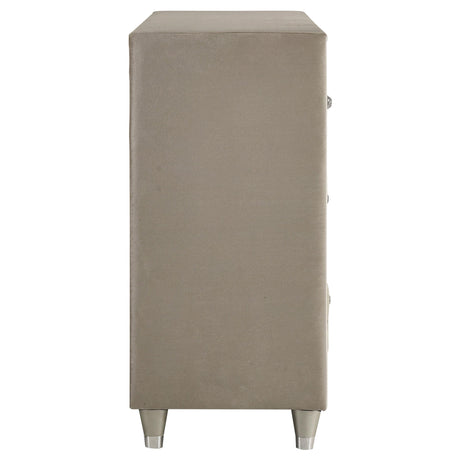 Antonella Ivory and Camel Upholstered 7-Drawer Dresser from Coaster - Luna Furniture