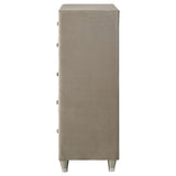 Antonella Ivory and Camel Upholstered 5-Drawer Chest from Coaster - Luna Furniture