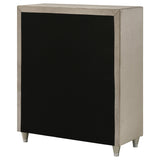 Antonella Ivory and Camel Upholstered 5-Drawer Chest from Coaster - Luna Furniture