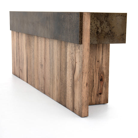 Bingham Console Table in Rustic Oak Veneer from Four Hands - Luna Furniture