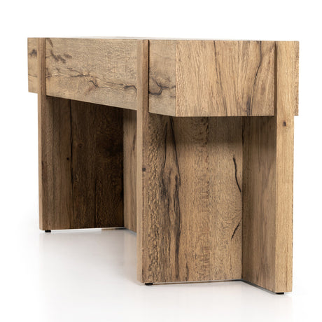 Bingham Console Table in Rustic Oak Veneer from Four Hands - Luna Furniture