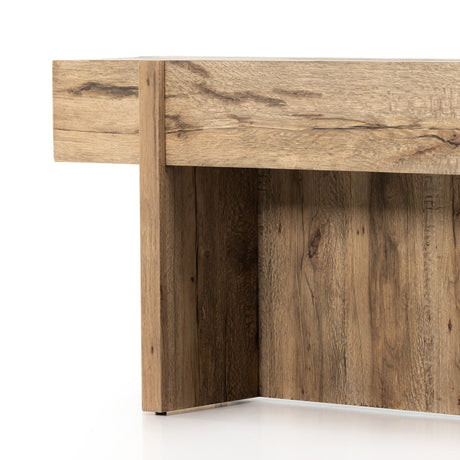 Bingham Console Table in Rustic Oak Veneer from Four Hands - Luna Furniture