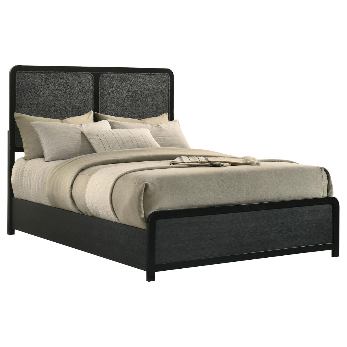 Cavelle Black 51-inch Upholstered Full Panel Bed from Coaster - Luna Furniture
