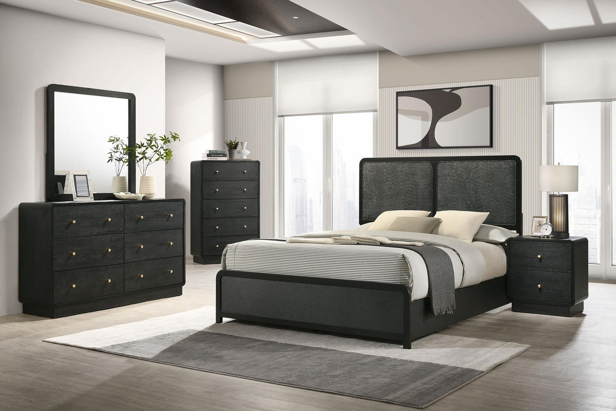 Cavelle Black 51-inch Upholstered Full Panel Bed from Coaster - Luna Furniture