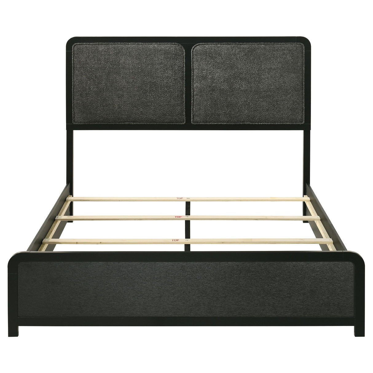 Cavelle Black 47-inch Upholstered Queen Bed from Coaster - Luna Furniture