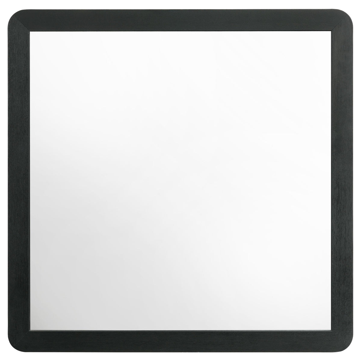 Cavelle Black mirror, rounded corners and black frame, front view