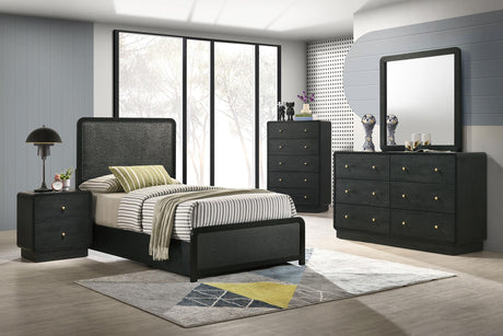 Cavelle Black 5-piece Twin Bedroom Set from Coaster - Luna Furniture