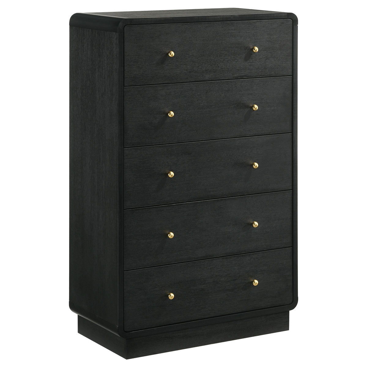 Cavelle Black mirror, square framed front view with rounded corners