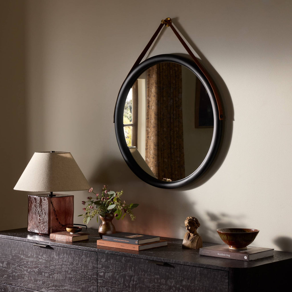 Des Mirror in Black Wash Poplar from Four Hands - Luna Furniture