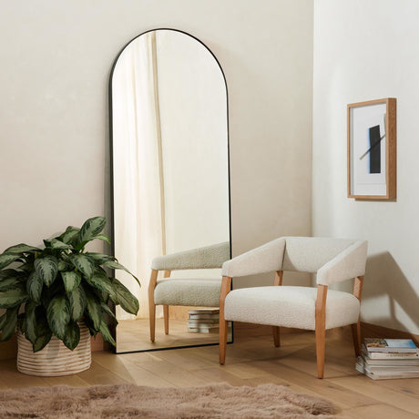 Georgina Floor Mirror in Iron Matte Black from Four Hands - Luna Furniture