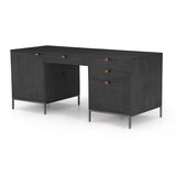 Trey Executive Desk in Black Wash Poplar from Four Hands - Luna Furniture