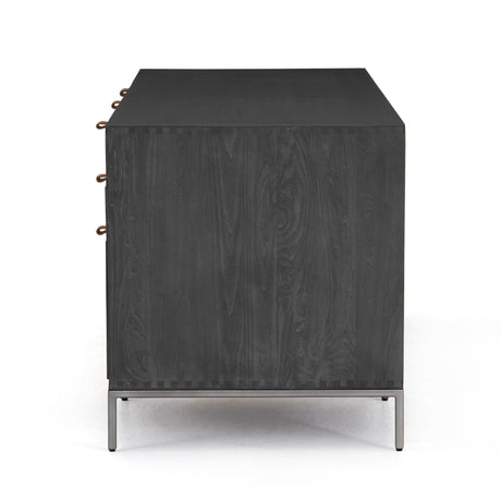 Trey Executive Desk in Black Wash Poplar from Four Hands - Luna Furniture