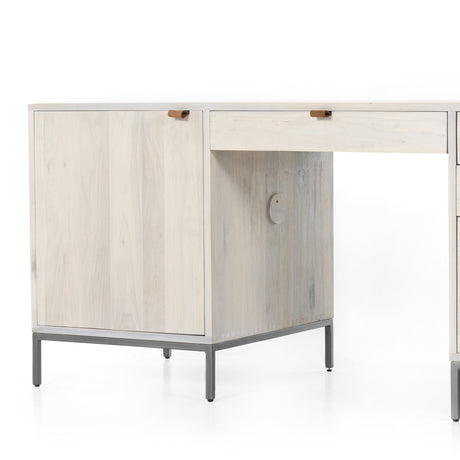 Trey Executive Desk in Dove Poplar from Four Hands - Luna Furniture