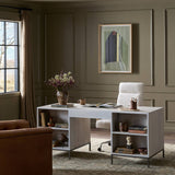 Trey Executive Desk in Dove Poplar from Four Hands - Luna Furniture