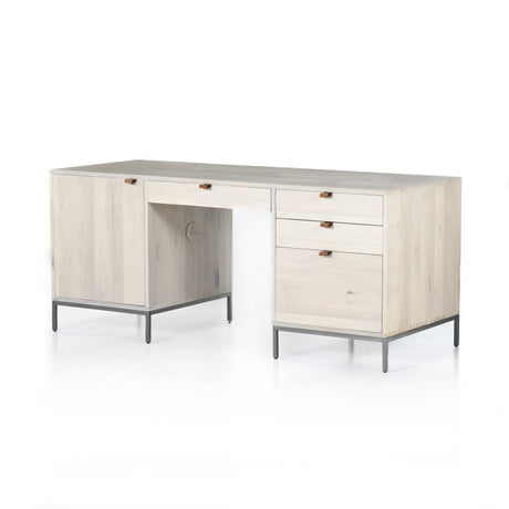 Trey Executive Desk in Dove Poplar from Four Hands - Luna Furniture