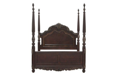 Deryn Park Cherry 5-Piece Queen Poster Bedroom Set (Queen Bed, Nightstand, Dresser, Mirror, Chest) from Homelegance - Luna Furniture
