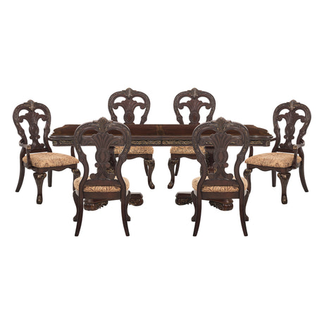 Deryn Park Cherry 7-Piece 114" Extendable Dining Room Set from Homelegance - Luna Furniture