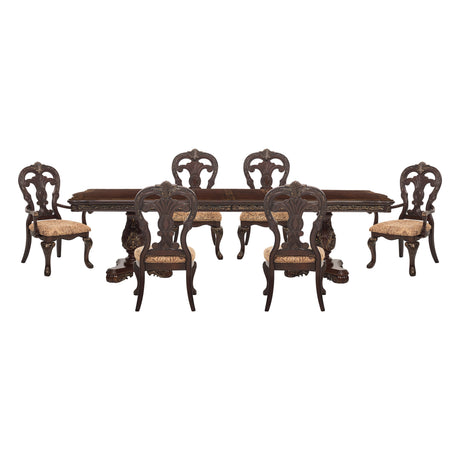 Deryn Park Cherry 9-Piece 114" Extendable Dining Room Set from Homelegance - Luna Furniture