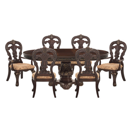 Deryn Park Cherry 7-Piece Round/Oval Dining Set from Homelegance - Luna Furniture