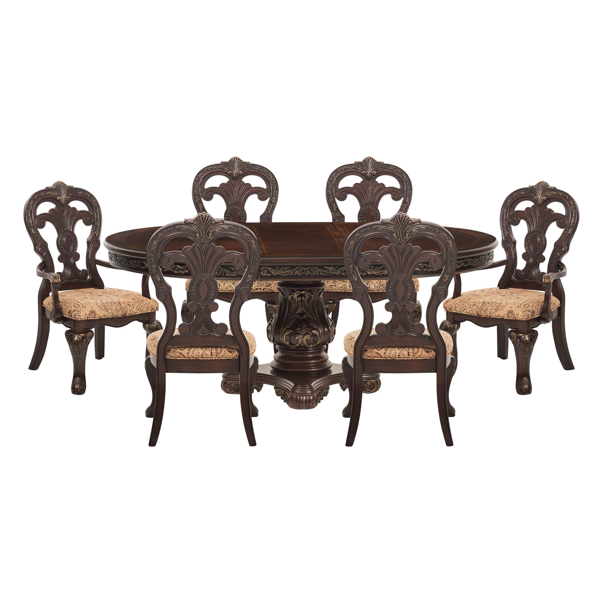 Deryn Park Cherry 5-Piece Round/Oval Dining Set
