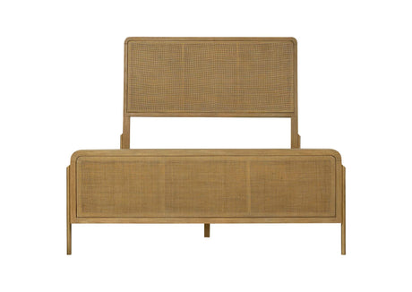 Arini Sand Wash and Natural Rattan California King Panel Bed from Coaster - Luna Furniture