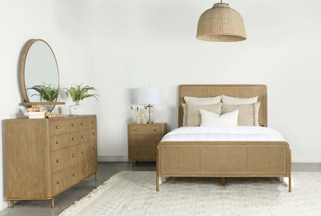 Arini Sand Wash Upholstered 4-Piece Queen Bedroom Set from Coaster - Luna Furniture