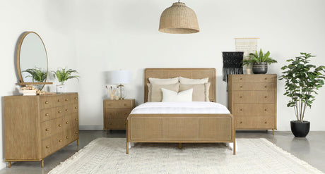 Arini Sand Wash Upholstered 5-Piece Queen Bedroom Set from Coaster - Luna Furniture