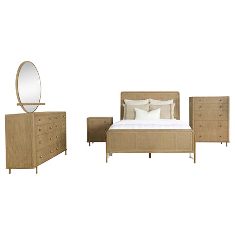 Arini Sand Wash Upholstered 5-Piece Queen Bedroom Set from Coaster - Luna Furniture