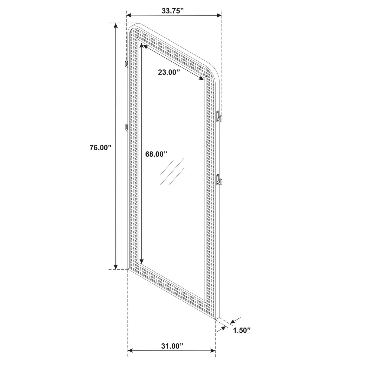 Arini Sand Wash Cane Weave Full Length Standing Floor Mirror from Coaster - Luna Furniture