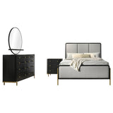 Arini Black and Gray 4-Piece Eastern King Bedroom Set from Coaster - Luna Furniture