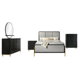 Arini Black and Gray 5-Piece Eastern King Bedroom Set from Coaster - Luna Furniture