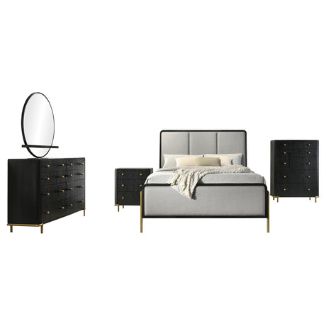 Arini Black and Gray 5-Piece Eastern King Bedroom Set from Coaster - Luna Furniture