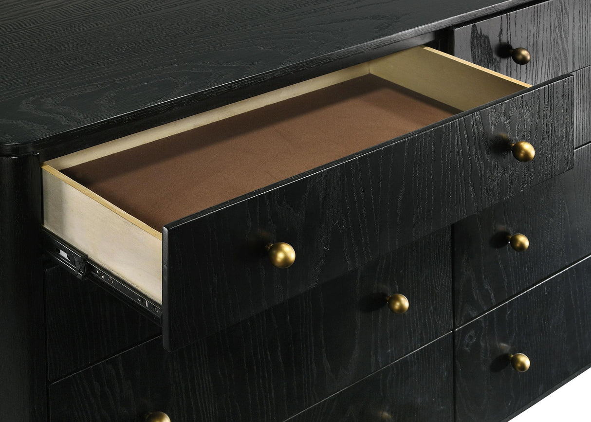 Arini Black 8-Drawer Bedroom Dresser with Mirror from Coaster - Luna Furniture