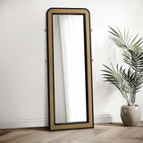 Arini Black Cane Weave Full Length Standing Floor Mirror from Coaster - Luna Furniture