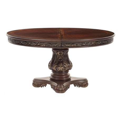 Deryn Park Cherry Extendable Round/Oval Dining Table from Homelegance - Luna Furniture