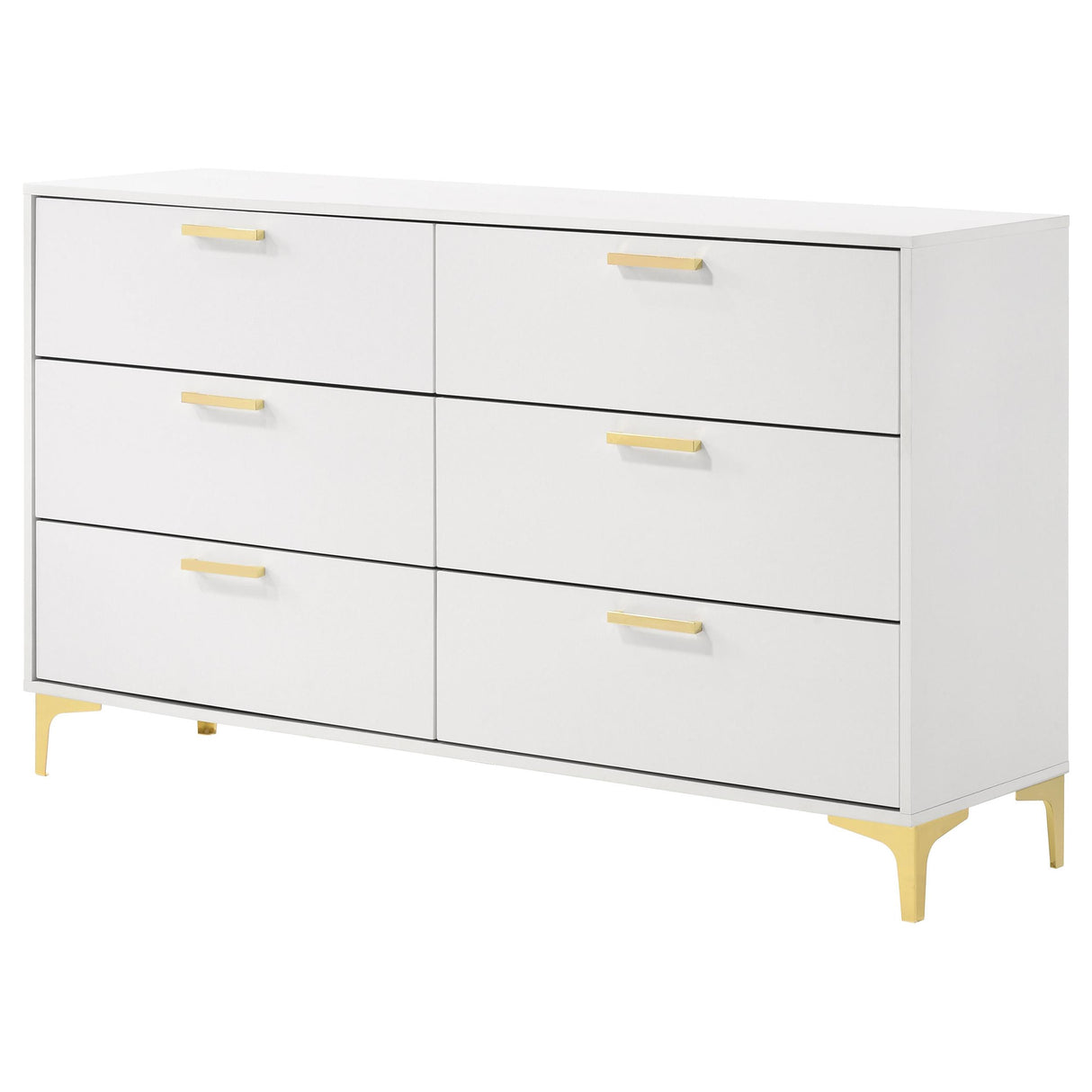 Kendall 6-drawer Dresser White - Luna Furniture Kendall 6-drawer Dresser White - Luna Furniture