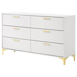 Kendall White 6-Drawer Dresser from Coaster - Luna Furniture