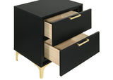 Kendall Black and Gold 4-Piece Tufted Panel California King Bedroom Set from Coaster - Luna Furniture