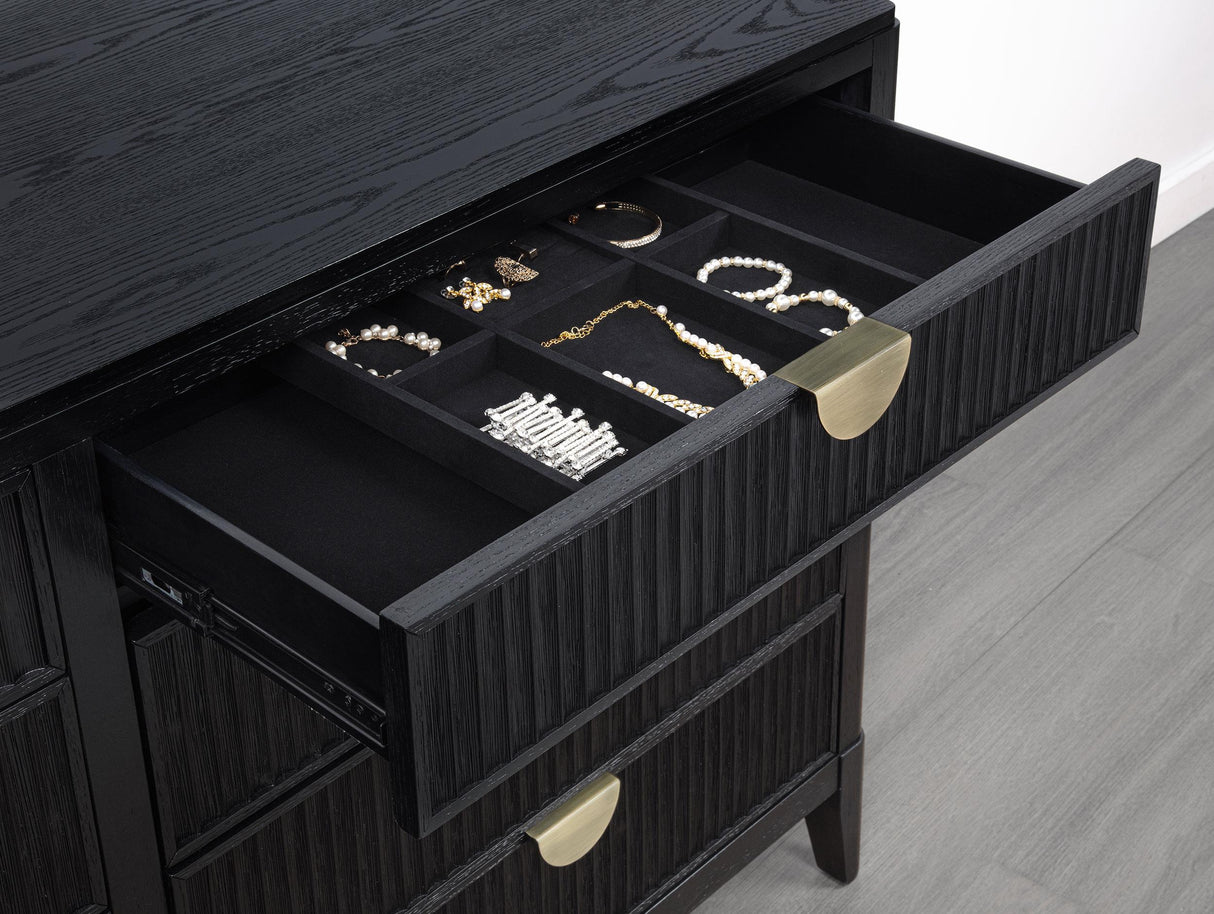 Brookmead Black 8-Drawer Bedroom Dresser with Mirror from Coaster - Luna Furniture