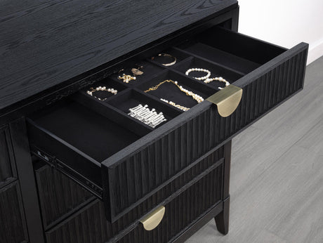 Brookmead Black 8-Drawer Bedroom Dresser with Mirror from Coaster - Luna Furniture